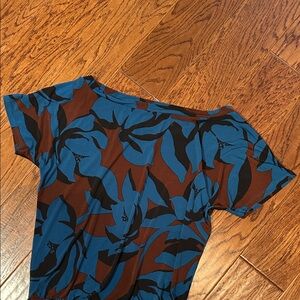 Veronica M Blue and Brown Patterned Dress NWT